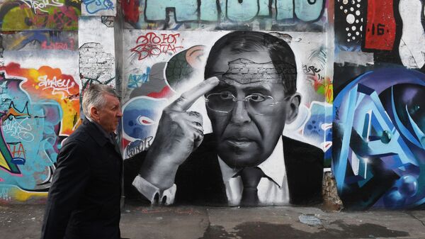 Grafit u Moskvi ministra inostranih poslova Rusije Sergeja Lavrova - Sputnik Srbija