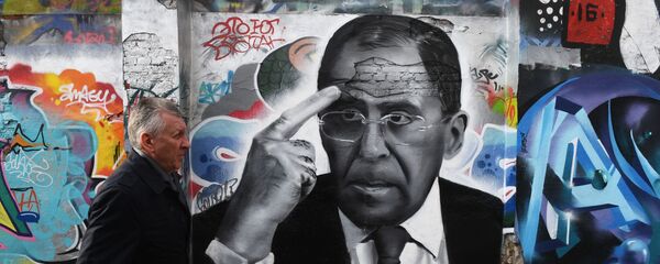 Grafit u Moskvi ministra inostranih poslova Rusije Sergeja Lavrova - Sputnik Srbija