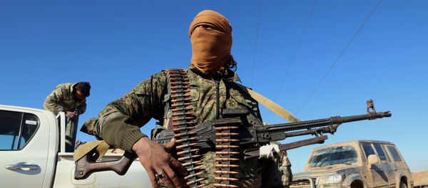 Borac demokratskih snaga Sirije u blizini Rake Borac demokratskih snaga Sirije u blizini Rake - Sputnik Srbija