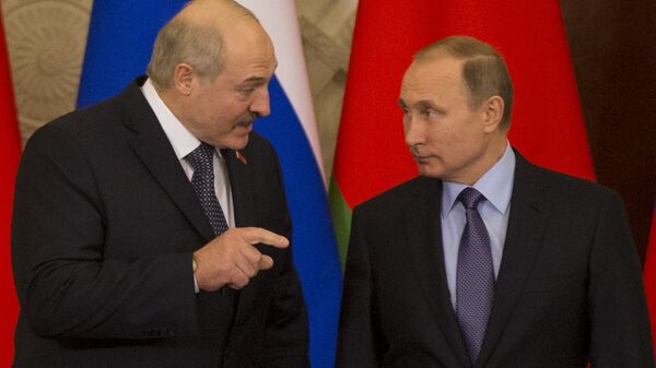 Председник Белорусије Александар Лукашенко и председник Русије Владимир Путин - Sputnik Србија