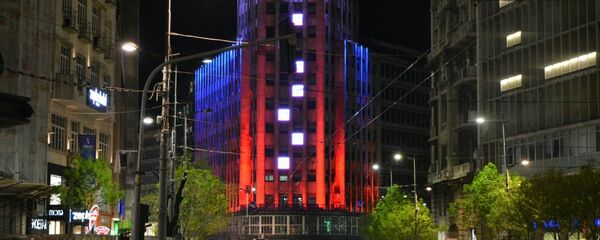 Палата Албанија у бојама руске заставе - Sputnik Србија