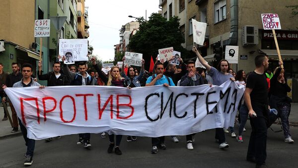 Protesti studenata u Novom Sadu 04.04.2017. god. - Sputnik Srbija