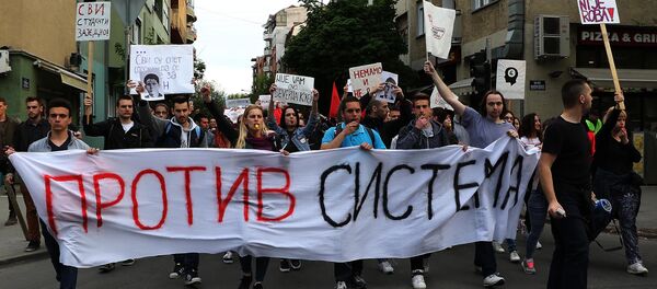 Protesti studenata u Novom Sadu 04.04.2017. god. - Sputnik Srbija
