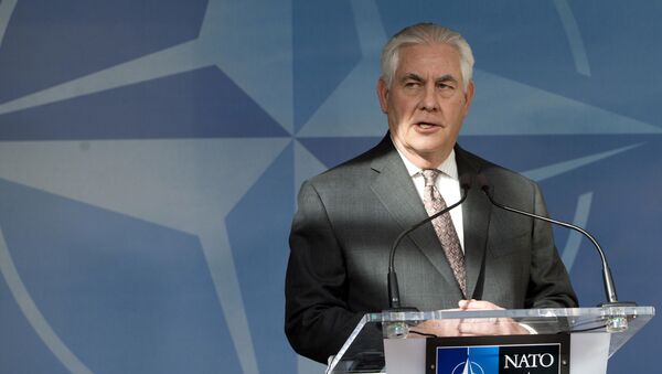 Амерички државни секретар Рекс Тилерсон говори на самиту министара спољних послова НАТО-а у Бриселу - Sputnik Србија