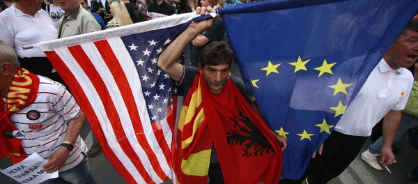 Protesti u Skoplju, Makedonija - arhivska fotografija - Sputnik Srbija