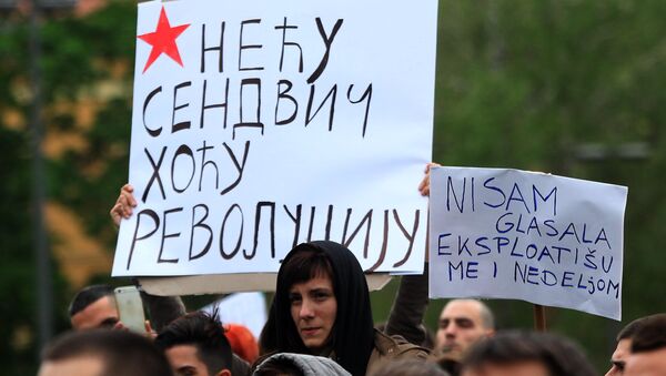 Studentski protest u Novom Sadu. - Sputnik Srbija