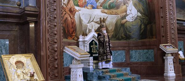 Патријарх Кирил у Храму Христа Спаситеља у Москви Патријарх Кирил у Храму Христа Спаситеља у Москви - Sputnik Србија