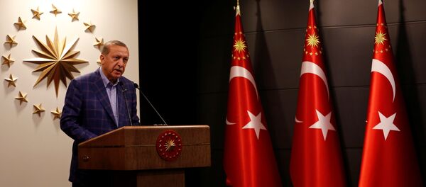 Председник Турске Реџеп Тајип Ердоган даје изјаву за медије - Sputnik Србија