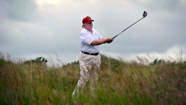 Donald Tramp na golf terenu - Sputnik Srbija
