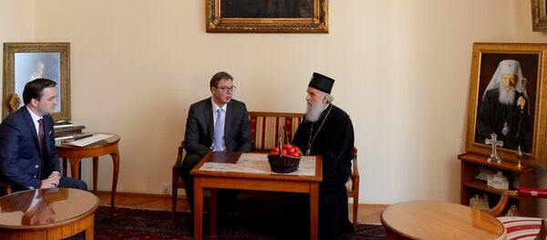 Patrijarh Irinej i Aleksandar Vučić - Sputnik Srbija