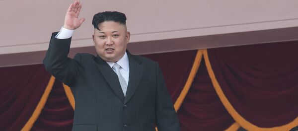Лидер Северне Кореје Ким Џонг Ун током војне параде на 105. годишњицу рођења Ким Ил Сунга у Пјонгјангу Лидер Северне Кореје Ким Џонг Ун током војне параде на 105. годишњицу рођења Ким Ил Сунга у Пјонгјангу - Sputnik Србија
