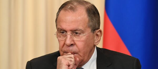 Министар спољних послова Русије Сергеј Лавров током конференције за медије након састанка са шефицом европске дипломатије Федериком Могерини - Sputnik Србија