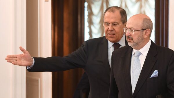 Ministar spoljnih poslova Rusije Sergej Lavrov i generalni sekretar OEBS Lamberto Zanijer - Sputnik Srbija