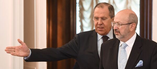 Министар спољних послова Русије Сергеј Лавров и генерални секретар ОЕБС Ламберто Занијер - Sputnik Србија