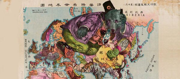 Јапанска карта света око 1900. године са приказом држава као животиња Јапанска карта света око 1900. године са приказом држава као животиња - Sputnik Србија