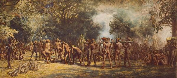 Kanibalska gozba u plemenu Tana - ilustracija Kanibalska gozba u plemenu Tana - ilustracija - Sputnik Srbija