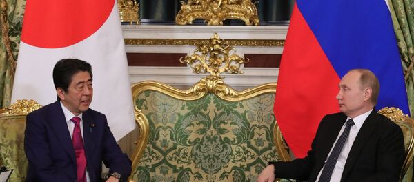 Састанак председника Русије Владимира Путина и премијера Јапана Шинза Абеа Састанак председника Русије Владимира Путина и премијера Јапана Шинза Абеа - Sputnik Србија