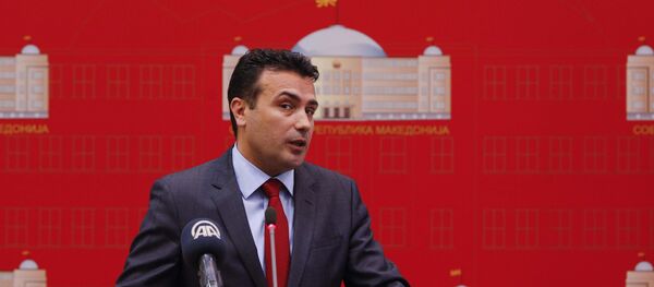 Лидер СДСМ Зоран Заев на конференцији за медије у Скопљу - Sputnik Србија