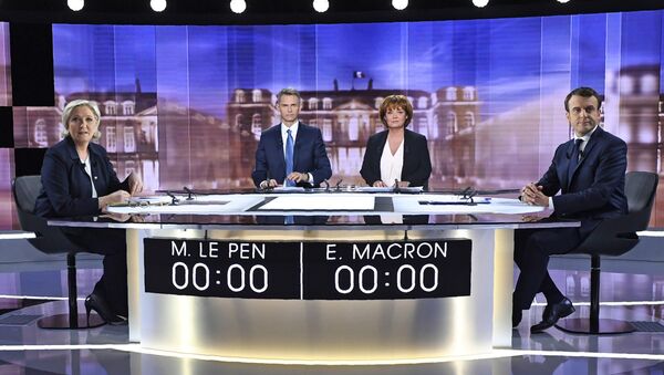 Debata predsedničkih kandidata Marin le Pen i Emanuela Makrona - Sputnik Srbija