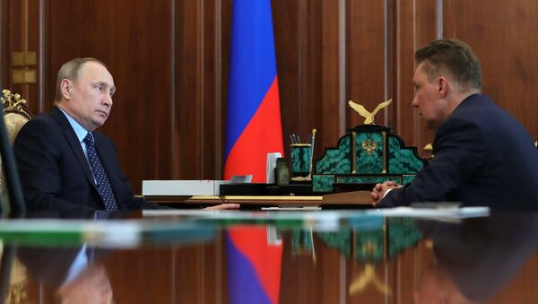 Председник Русије Владимир Путин и шеф Гаспрома Алексеј Милер - Sputnik Србија