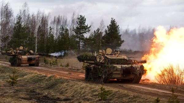 Tenkovi M1 Abrams na međunarodnim vojnim vežbama u Letoniji - Sputnik Srbija