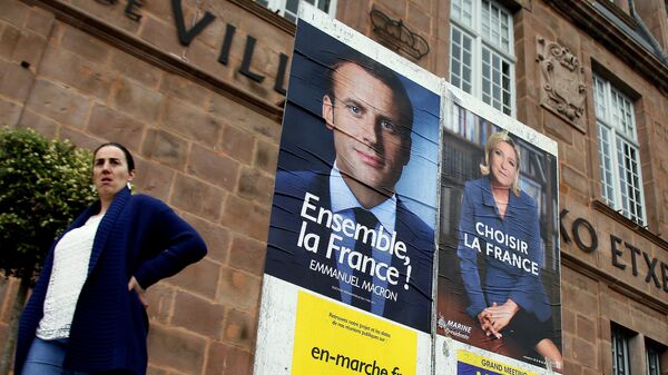 Kandidati za predsednika Francuske Emanuel Makron i Marin le Pen  - Sputnik Srbija