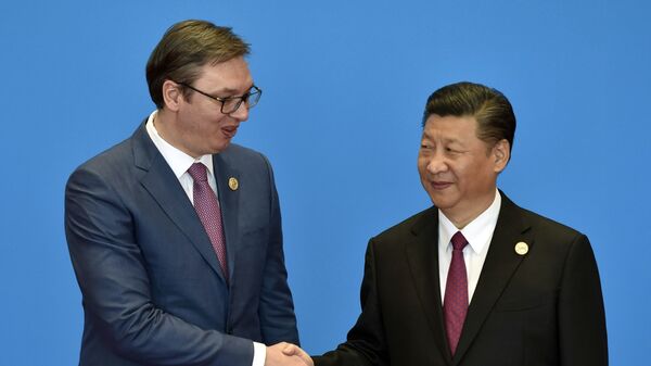 Premijer Srbije Aleksandar Vučić i predsednik Kine Si Đinping na ceremoniji otvaranja Foruma Jedan pojas - jedan put u Pekingu - Sputnik Srbija