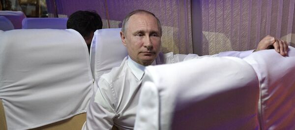 Председник Русије Владимир Путин у авиону - Sputnik Србија