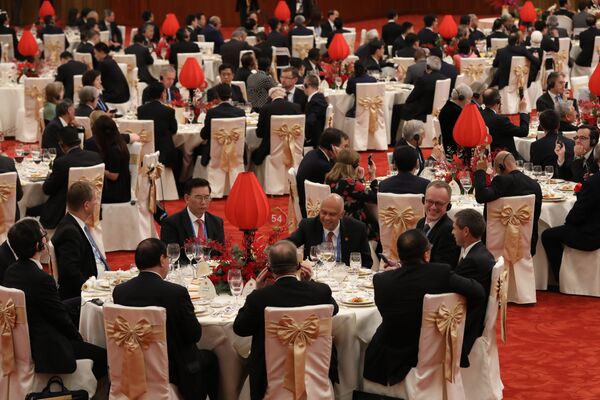 Guests attend a welcome banquet for the Belt and Road Forum at the Great Hall of the People in Beijing on May 14, 2017 - Sputnik Србија