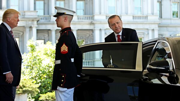 Реџеп Тајип Ердоган у посети Трампу - Sputnik Србија
