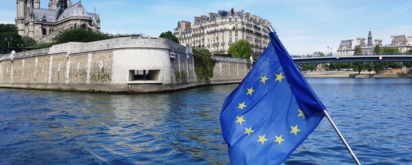 Заставица ЕУ на бродићу који крстари Сеном - Sputnik Србија