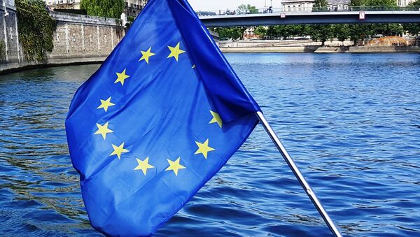 Zastavica EU na brodiću koji krstari Senom / - Sputnik Srbija