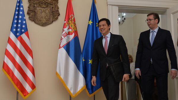 Brajan Hojt Ji i Aleksandar Vučić - Sputnik Srbija