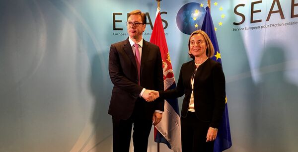 Александар Вучић и Федерика Могерини - Sputnik Србија