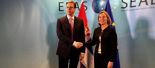 Aleksandar Vučić i Federika Mogerini - Sputnik Srbija