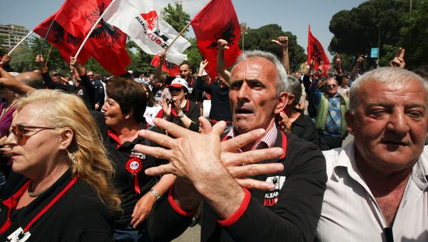 Protest Demokrateke partije Albanije  u Tirani - Sputnik Srbija