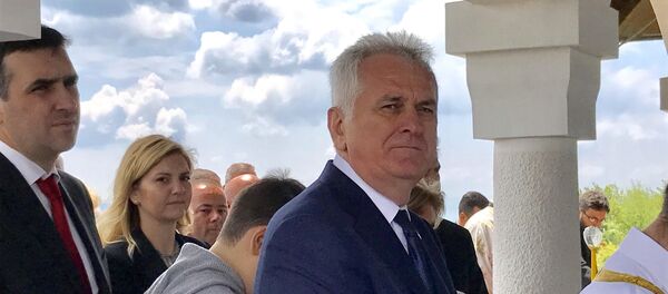 Председник Србије Томислав Николић на освештавању цркве Светог великомученика Димитрија у Бајчетини - Sputnik Србија