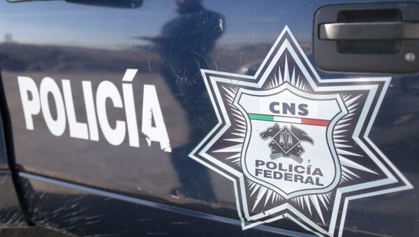 Одраз припадника савезне полиције на возилу испред затвора Алмолоја у Мексику - Sputnik Србија