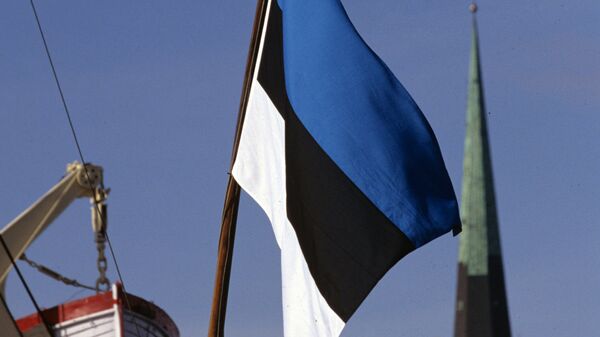 Zastava Estonije na jednom od brodova u luci Talin - Sputnik Srbija