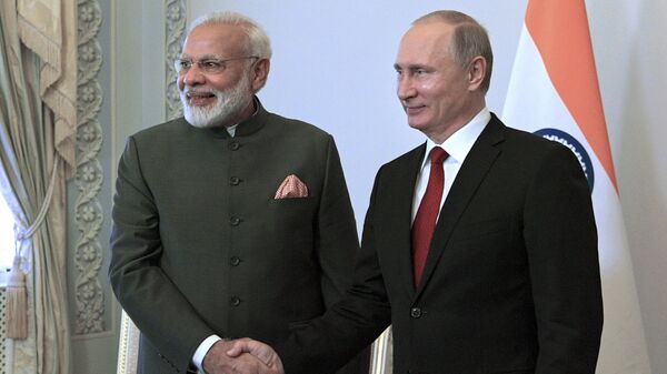 Premijer Indije Narendra Modi i predsednik Rusije Vladimir Putin - Sputnik Srbija