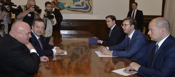 Драган Марковић Палма и Ивица Дачић на консултацијама код Вучића. - Sputnik Србија