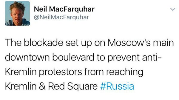 Твит шефа московског бироа „Њујорк тајмса“ Нила Макфаркуара - Sputnik Србија