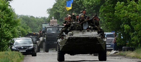 Oružane snage Ukrajine na kontrolnom punktu u blizini Donjecka - Sputnik Srbija