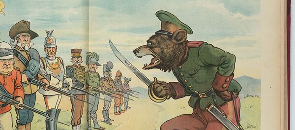 Karikatura za ruskog medveda iz vremena Prvog svetskog rata Karikatura za ruskog medveda iz vremena Prvog svetskog rata - Sputnik Srbija