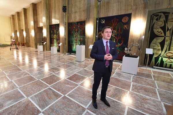 Generalni sekretar Srbije Nikola Selaković u Palati federacije dok traju pripreme za inauguraciju predsednik Aleksandra Vučića. Generalni sekretar Srbije Nikola Selaković u Palati federacije dok traju pripreme za inauguraciju predsednik Aleksandra Vučića. - Sputnik Srbija