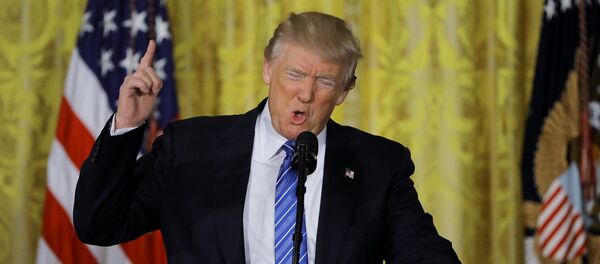 Američki predsednik Donald Tramp obraća se predstavnicima medija u Vašingtonu - Sputnik Srbija