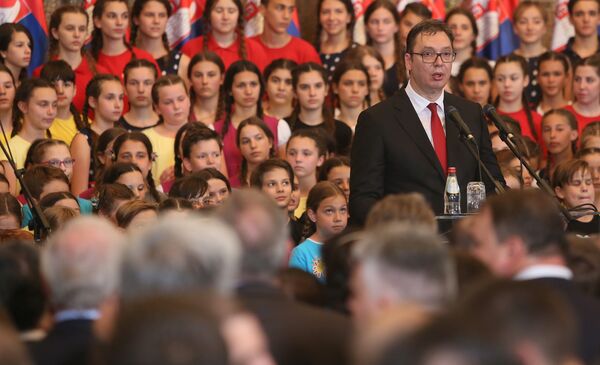 Председник Србије Александар Вучић на инаугурацији - Sputnik Србија