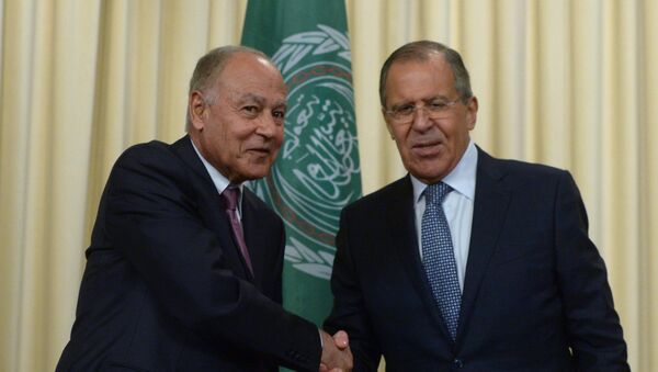 Generalni sekretar Arapske lige Ahmed Abul Gejt i ministar spoljnih poslova Rusije Sergej Lavrov - Sputnik Srbija