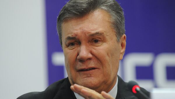 Bivši predsednik Ukrajine Viktor Janukovič na konferenciji za medije - Sputnik Srbija