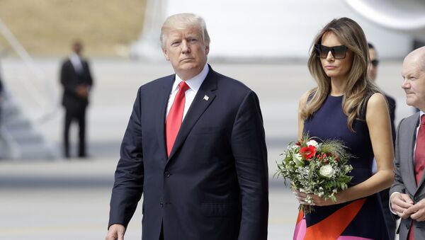 Predsednik SAD Donald Tramp i prva dama Melanija Tramp dolaze na samit G20 u Hamburg - Sputnik Srbija